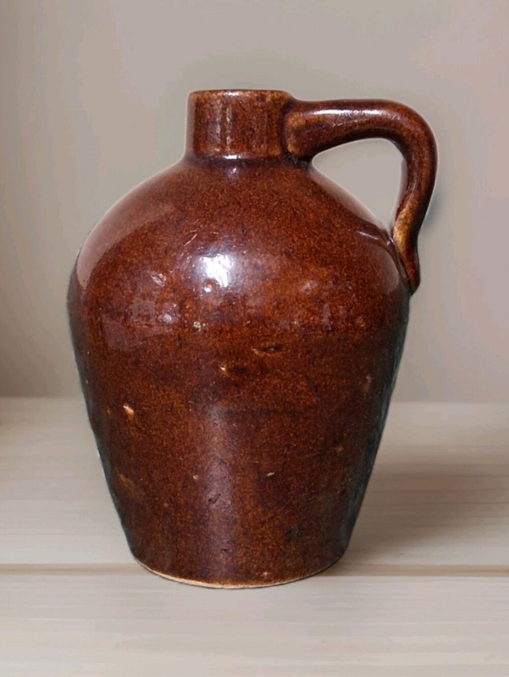 Antique The Roycroft Shops Stoneware Pottery  Brown Jug East Aurora,  NY 5.5"